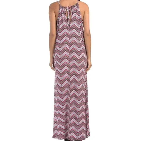 Trina Turk Milian 2 Chevron Maxi Dress Purple Women's XS Preppy Beach Summer - Picture 2 of 14